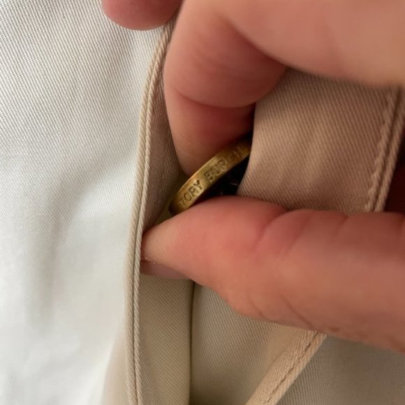 Tory Burch Khaki Trench Coat Size 2 - Picture 3 of 6